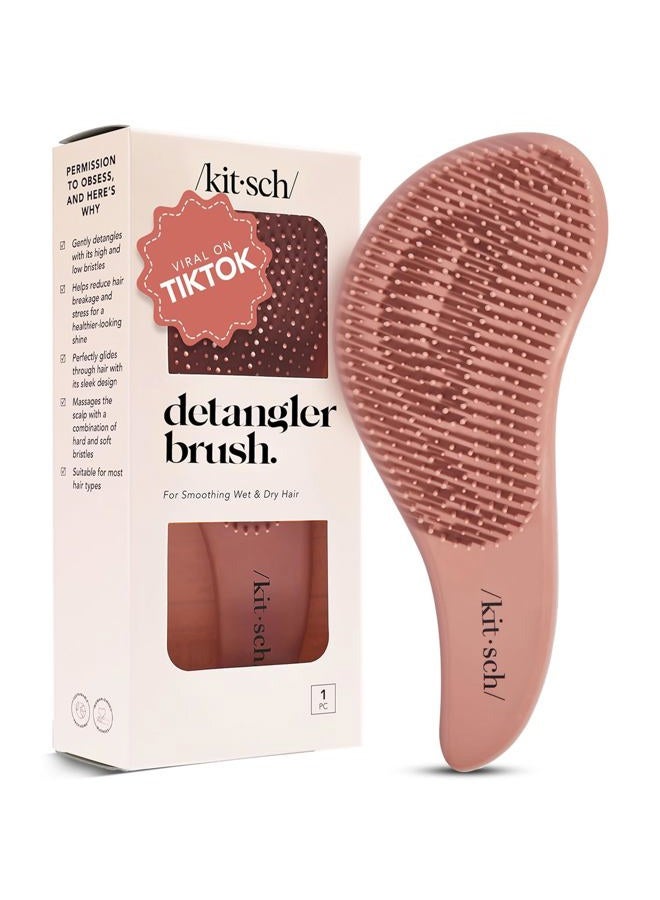 Kitsch Detangler Brush – Gentle Curly Hair Brush with Flexible Bristles for All Hair Types - Wet or Dry | Detangling Hair Brushes for Women & Men, Adults & Kids - Terracotta - Image 1