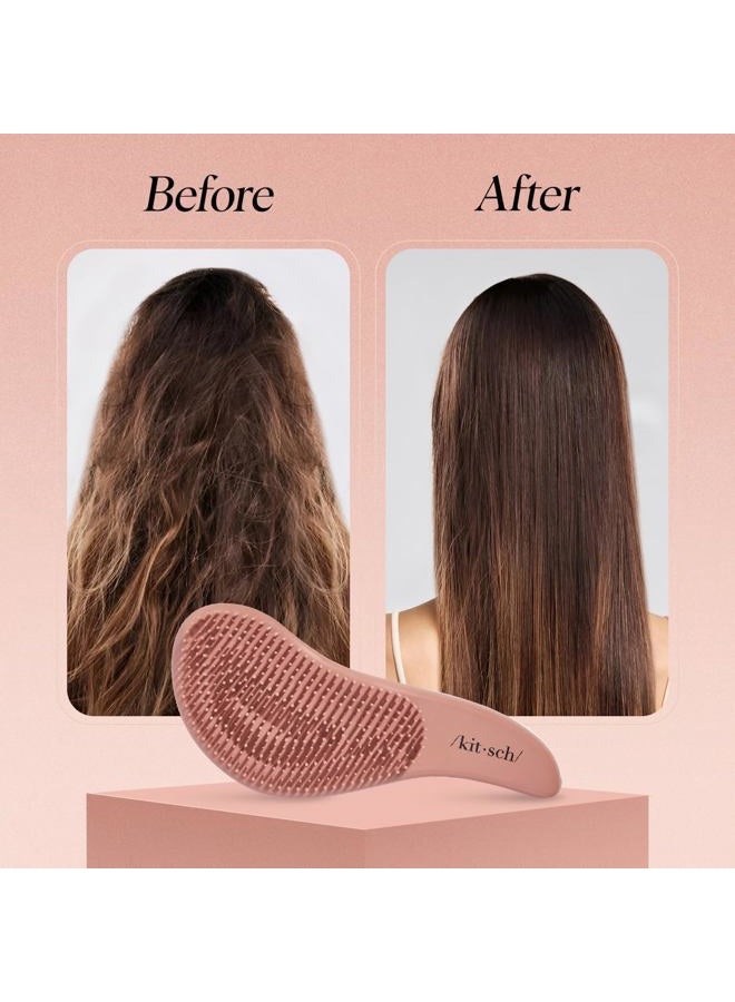 Kitsch Detangler Brush – Gentle Curly Hair Brush with Flexible Bristles for All Hair Types - Wet or Dry | Detangling Hair Brushes for Women & Men, Adults & Kids - Terracotta - Image 5