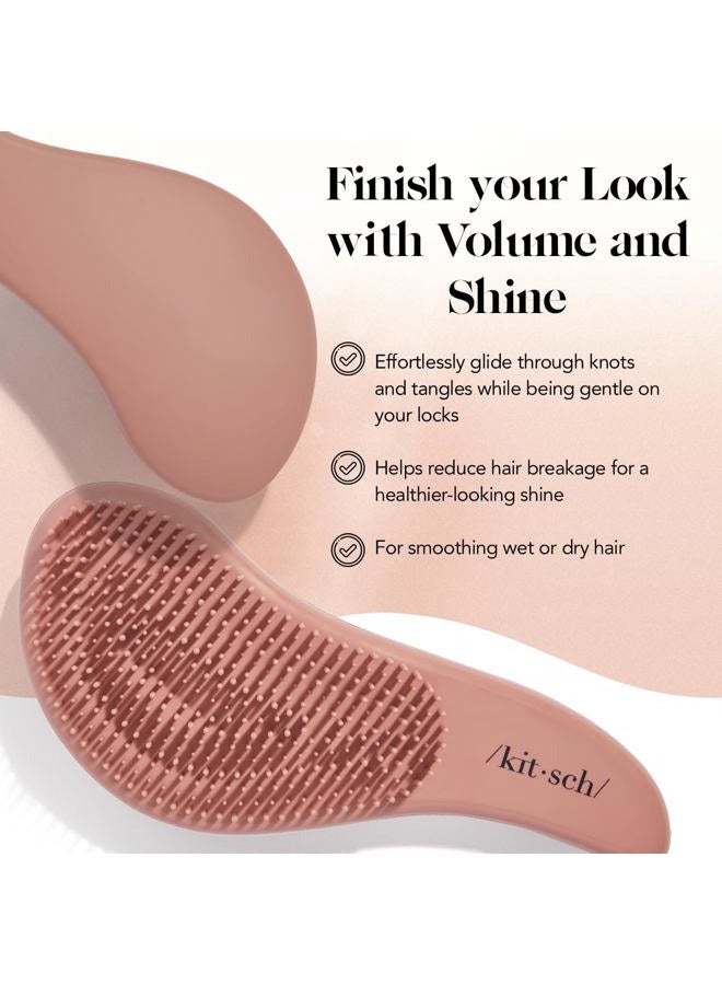 Kitsch Detangler Brush – Gentle Curly Hair Brush with Flexible Bristles for All Hair Types - Wet or Dry | Detangling Hair Brushes for Women & Men, Adults & Kids - Terracotta - Image 3