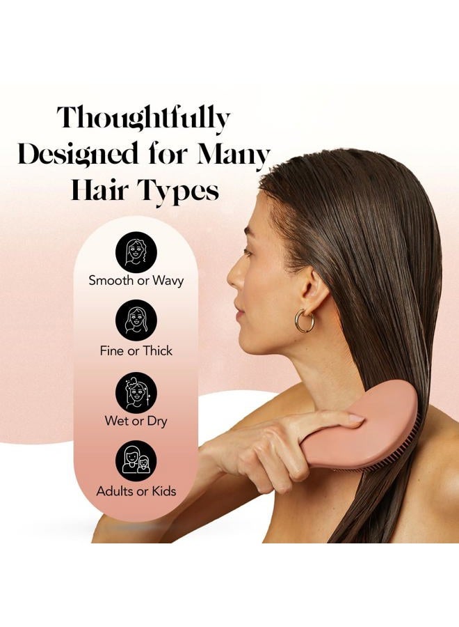 Kitsch Detangler Brush – Gentle Curly Hair Brush with Flexible Bristles for All Hair Types - Wet or Dry | Detangling Hair Brushes for Women & Men, Adults & Kids - Terracotta - Image 4