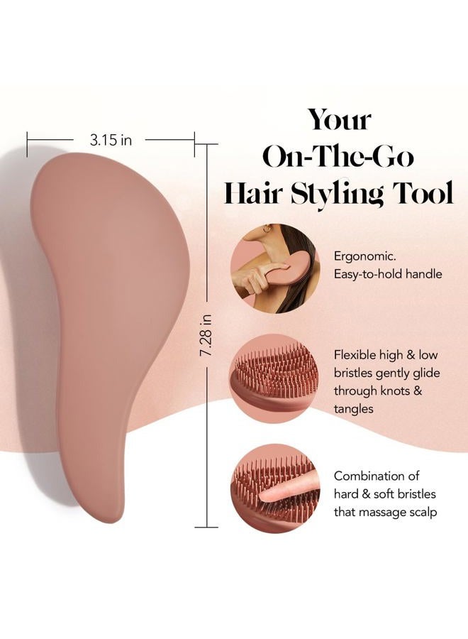 Kitsch Detangler Brush – Gentle Curly Hair Brush with Flexible Bristles for All Hair Types - Wet or Dry | Detangling Hair Brushes for Women & Men, Adults & Kids - Terracotta - Image 2