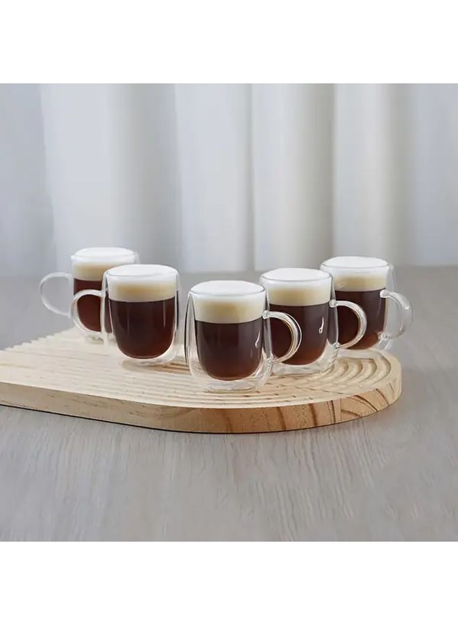 6 Pcs Borosilicate Glass Espresso Cups Double Wall Thermal Insulation Shatterproof Coffee Mugs - Image 5