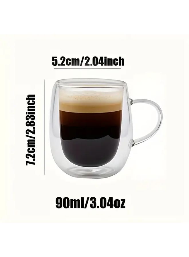 6 Pcs Borosilicate Glass Espresso Cups Double Wall Thermal Insulation Shatterproof Coffee Mugs - Image 2
