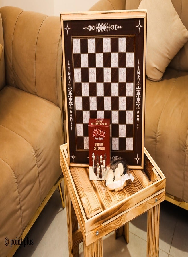 ستار طاولة لعبة شطرنج و لعبة الطاولة خشب الجوز - Image 4