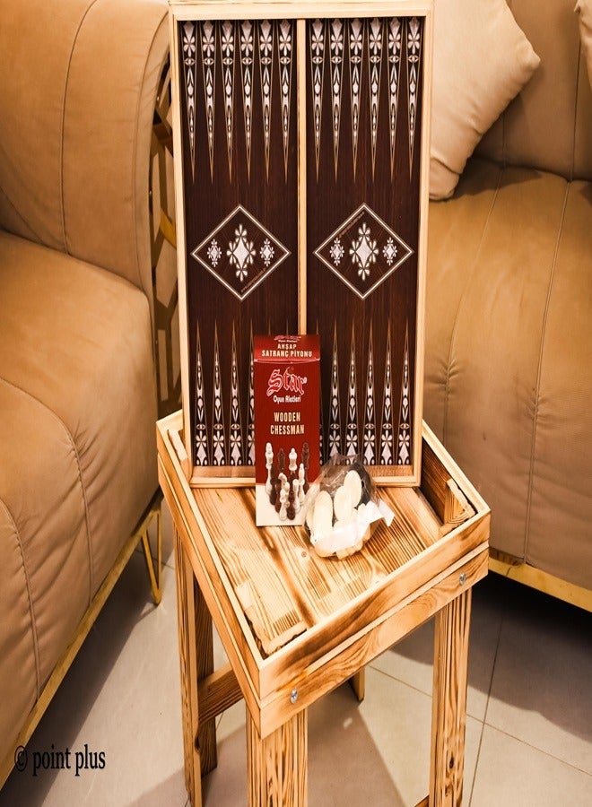 ستار طاولة لعبة شطرنج و لعبة الطاولة خشب الجوز - Image 5