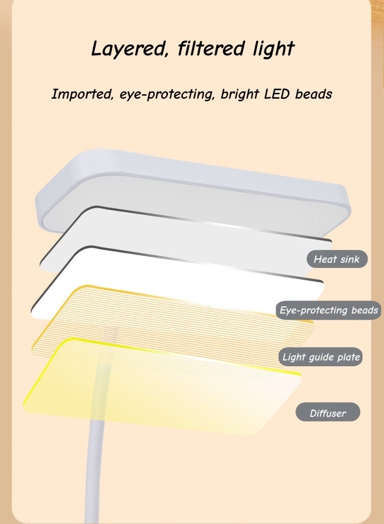 مصباح مكتب، مصباح مكتب LED بمشبك، مصباح مكتب USB، ضوء قراءة بمشبك، مصابيح تثبيت مريحة للعين، للأطفال الذين يقرؤون الكتب في السرير ليلاً، طاولة تثبيت، لوح رأس، خرطوم مرن طويل، للقراءة والدراسة وطاولة العمل - Image 4