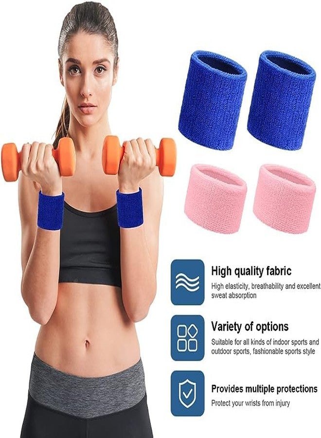 PLAY2FIT Sports Wristband (4 Pieces) Play2fit Brand, Soft Sweat Absrorbing for All Sports and Outdoor Activities (5 Inch, Flora Green/Flora Orange) - Image 5