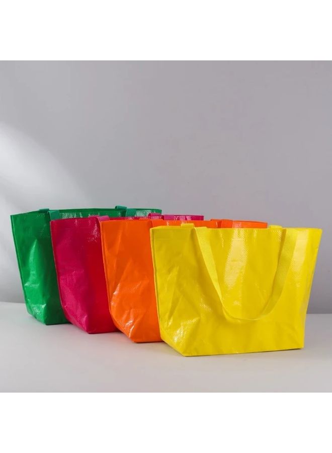 Heavy Duty Polyester Tote Bag Snake Skin Pattern Wide Base 44LB Capacity Rose Red Tangerine - Image 4