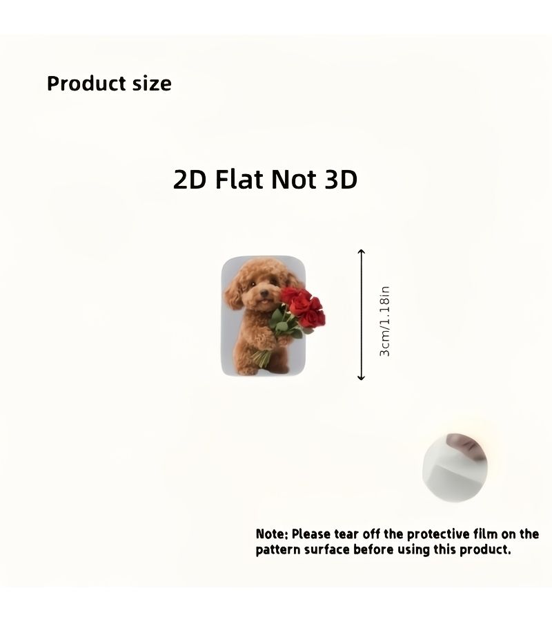 موديو قطعتان لحماية كابل الهاتف بتصميم كلب تيدي لطيف، مضاد للخدوش، بلاستيك متين - Image 2