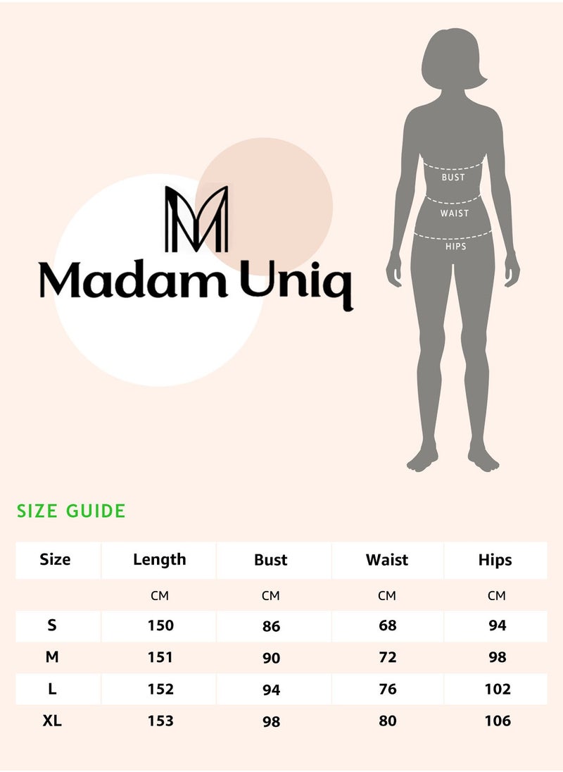 Madam Uniq - New Floral Beaded Chain-Strap Long Cape Sleeve Maxi Dress - Image 1