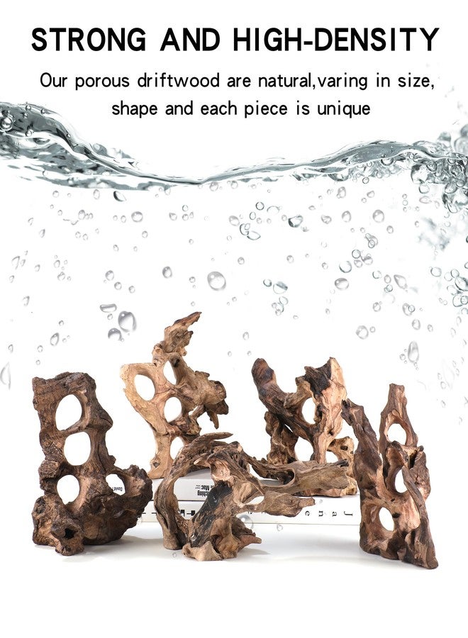 redfeiyang Aquarium Driftwood Fish Cave for Betta Fish Shrimp Hideout,10-12" Natural Porous Driftwood for Aquascaping with Low Tannins,Reptiles Shelter Fish Tank Decoration with Protein Cotton(No need to boil) - Image 4