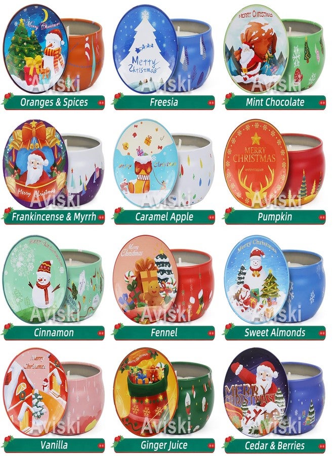 Aviski 12 PCS Christmas Scented Candles, 2.5OZ Jar Candles, 12 Christmas Fragrances Candle Set for Women, Mom, Grandma, Godmother, Coworker, Teacher - Image 2