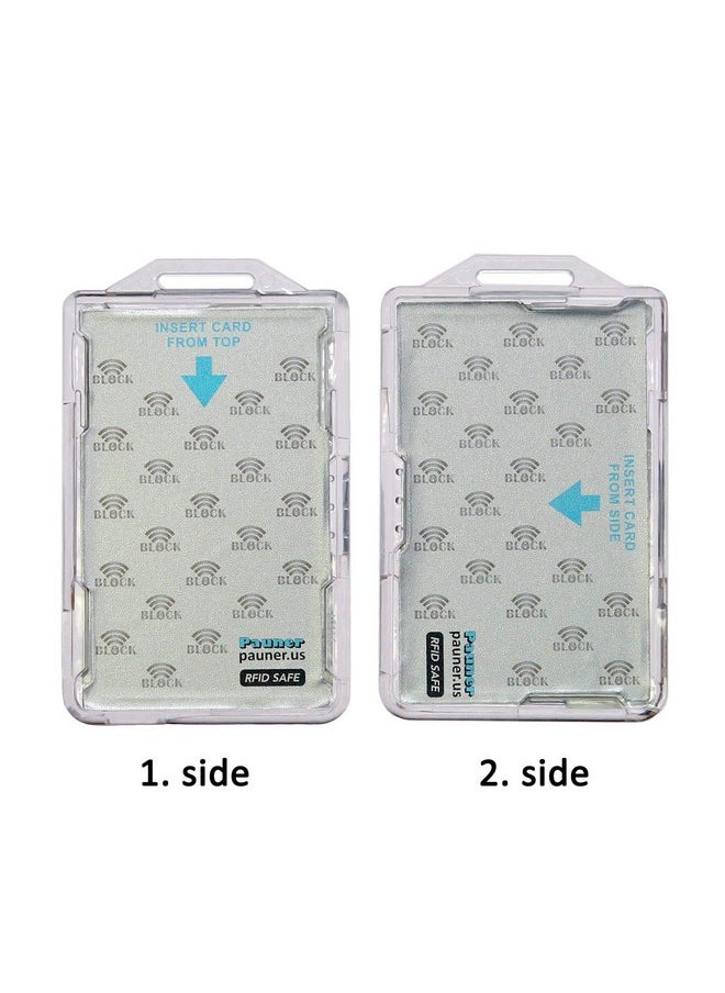 Pauner - Rfid Blocking Id Badge Holder Rfid Safe Cac Card Protector Id Holder For 2 Cards For Twic Card Piv Credentials Hspd 12 Fed Id Card Lincpass Smart Card (1) - Image 1