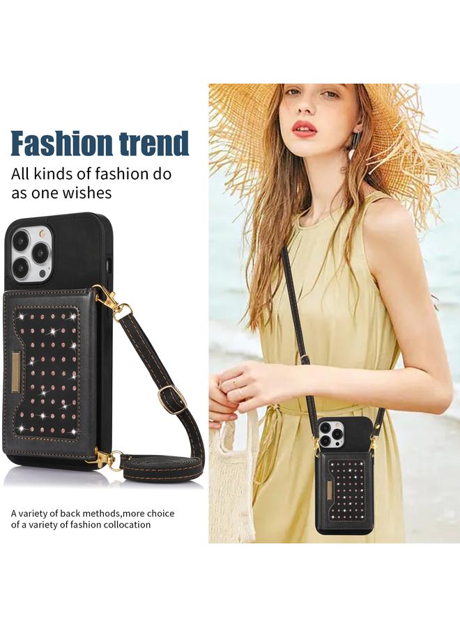 Zaboon Case For iPhone 13 Pro Max Three-fold RFID Leather Phone Case with Lanyard - Image 5