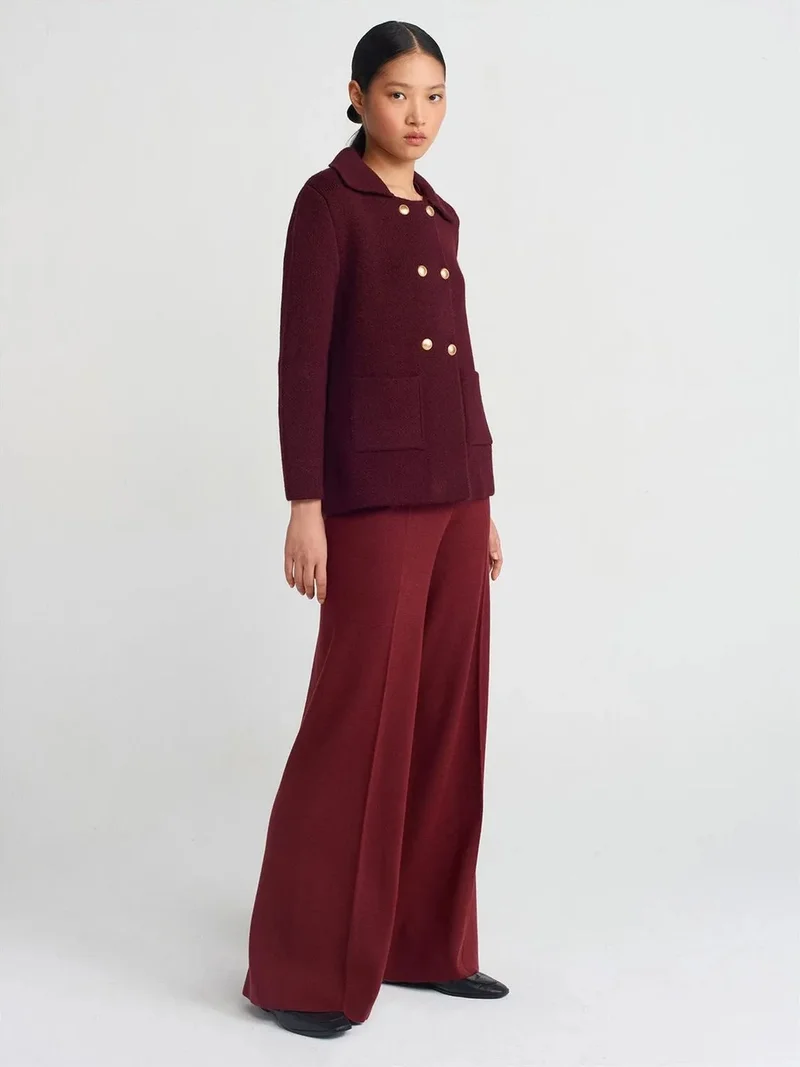 ديلفين Dilvin Women's Wide-Leg Knit Trousers