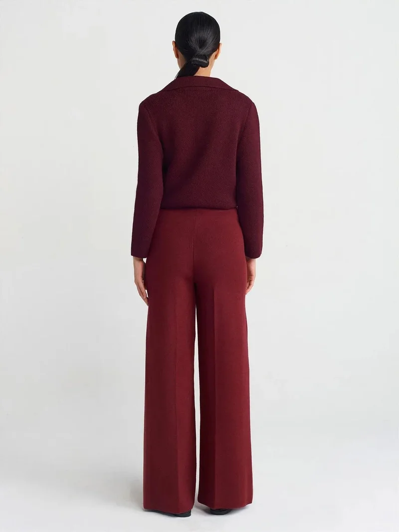 ديلفين Dilvin Women's Wide-Leg Knit Trousers