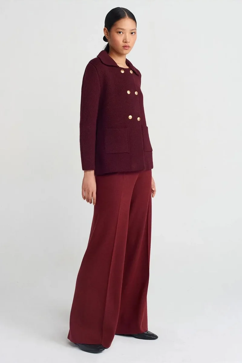 DILVIN Women's Wide-Leg Knit Trousers
