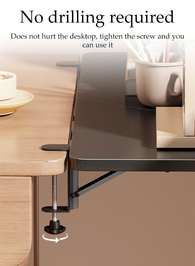 DUNISO لوحة تمديد سطح المكتب، بدون ثقب، صينية تمديد مكتبية مريحة - رف تمديد مثبت على الطاولة لدعم ذراع الكمبيوتر لراحة وإنتاجية المكتب المنزلي - Image 4