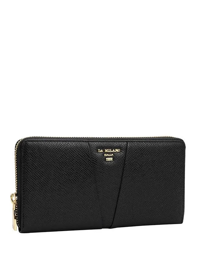 دا ميلانو محفظة نسائية جلد طبيعي سوداء