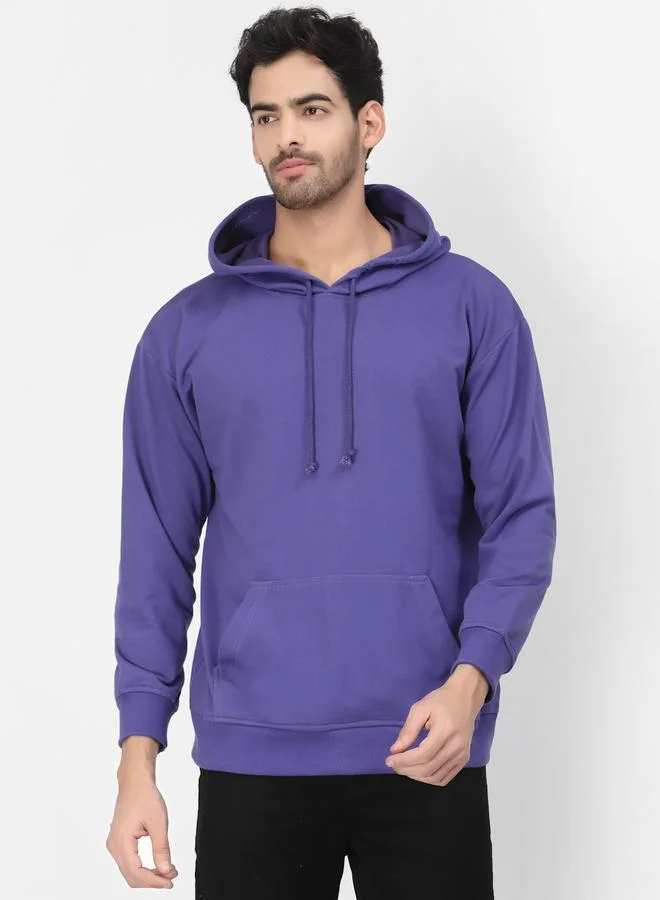 PAUSE Men Purple Back Graphic Print Hoodie