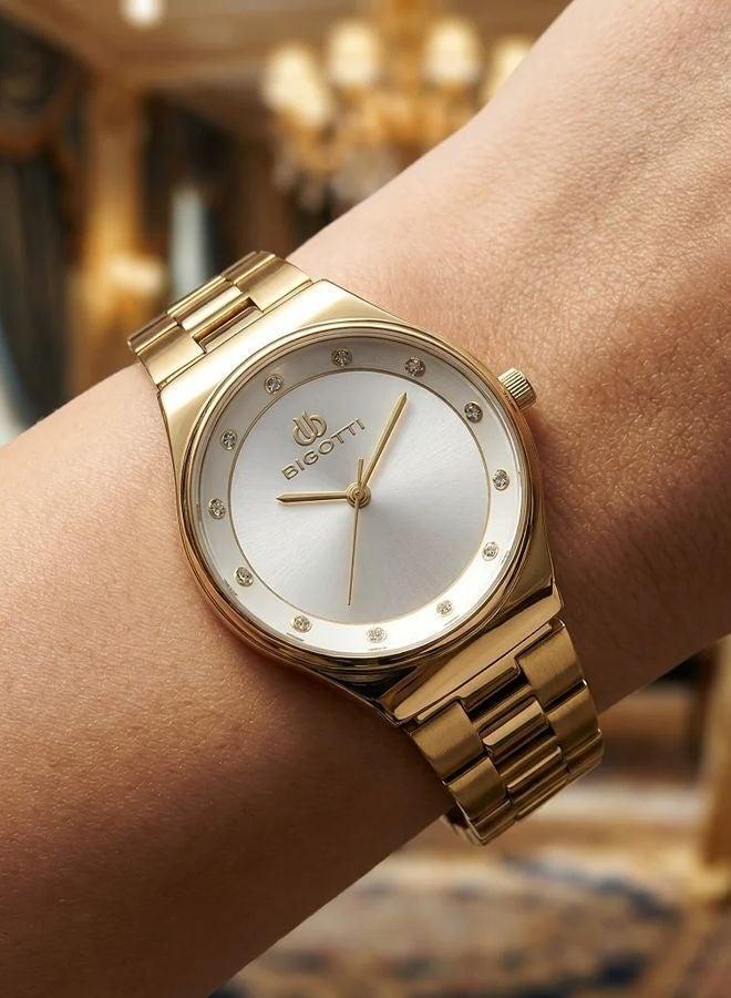 Bigotti - Raffinato Women Watch | Stainless Steel Band |Brass Case | Analog | Round Dial | Mineral Glass | Japanese Quartz | Water Resistant 30 Meters - Image 2