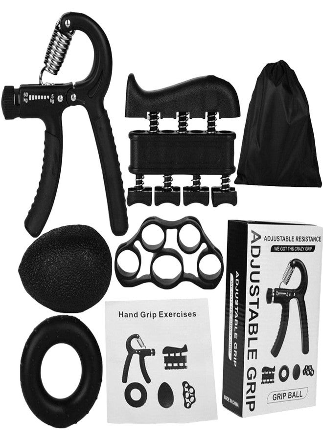GOTTIDO 5 Pieces Hand Grip Strength Training Kit with Finger Exerciser, Grip Ring, Grip Ball, Finger Stretcher, Bad Storage Hand Grip Exerciser for Wrist, Finger, Strength Training forearm - Image 2
