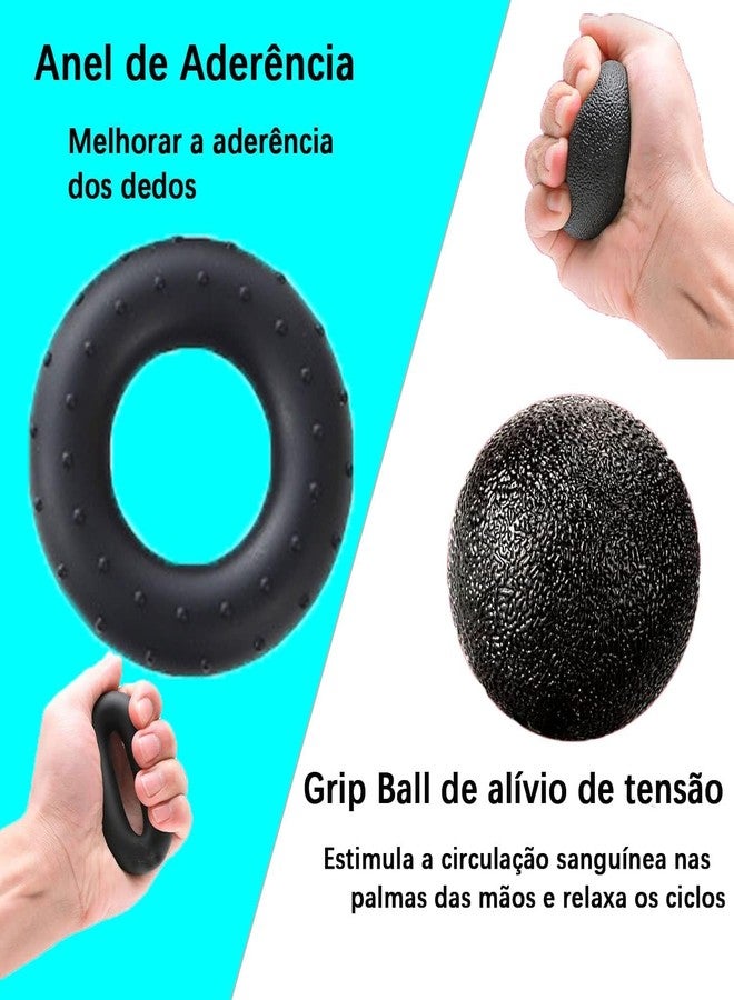 GOTTIDO 5 Pieces Hand Grip Strength Training Kit with Finger Exerciser, Grip Ring, Grip Ball, Finger Stretcher, Bad Storage Hand Grip Exerciser for Wrist, Finger, Strength Training forearm - Image 5