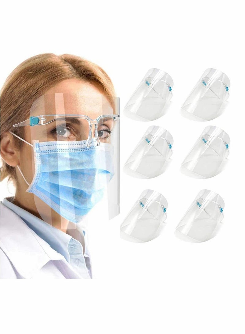 Reusable Silicone Safety Face Mask, Anti Air Dust Glasses Style Visor, 6 Pcs Transparent Fog Layer Unisex Mouth Cover Fashion Protective for Daily Use - Image 1
