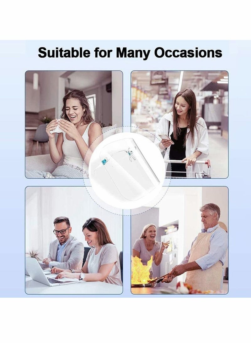 Reusable Silicone Safety Face Mask, Anti Air Dust Glasses Style Visor, 6 Pcs Transparent Fog Layer Unisex Mouth Cover Fashion Protective for Daily Use - Image 3