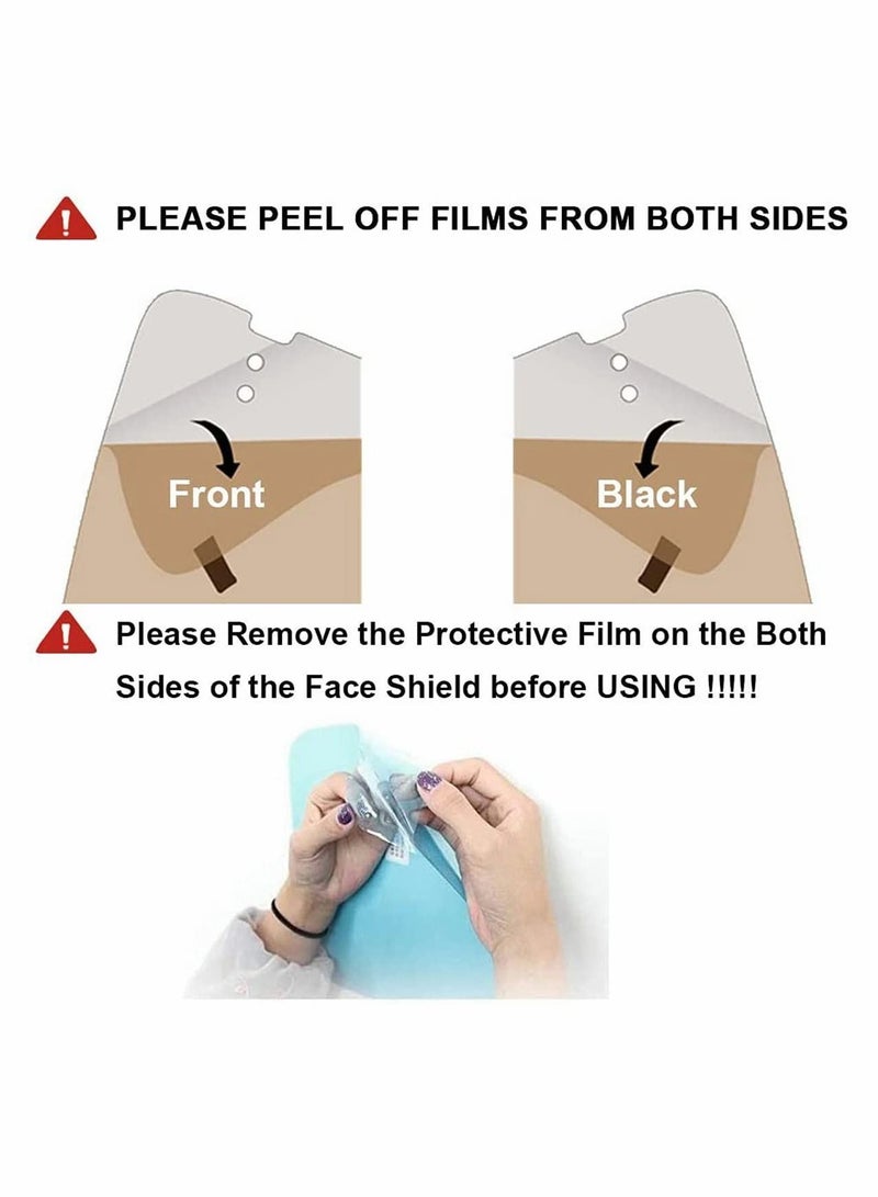 Reusable Silicone Safety Face Mask, Anti Air Dust Glasses Style Visor, 6 Pcs Transparent Fog Layer Unisex Mouth Cover Fashion Protective for Daily Use - Image 4