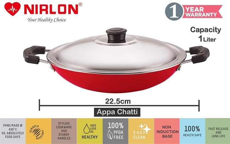 Nirlon Aluminium Non Stick Cooking Pots Pans Set of3 Pieces UP7_AC_TP24 - Image 2