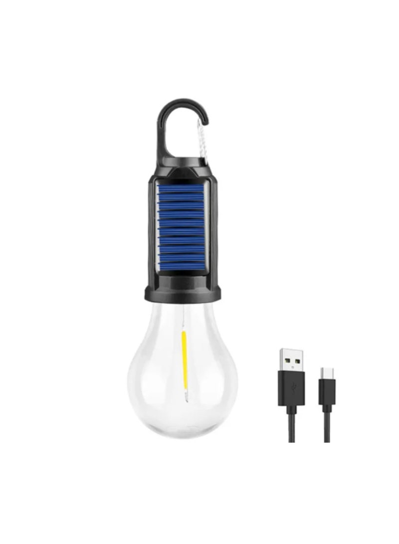 DIGI CORE 1 Piece T01 LED Camping Light, Portable Solar Light Bulb With 3 Lighting Modes, Battery Powered Emergency Light Rechargeable Solar Light Outdoor Solar Bulb Tent Light Warm White For Camping, Hiking & Indoor Use - Image 1