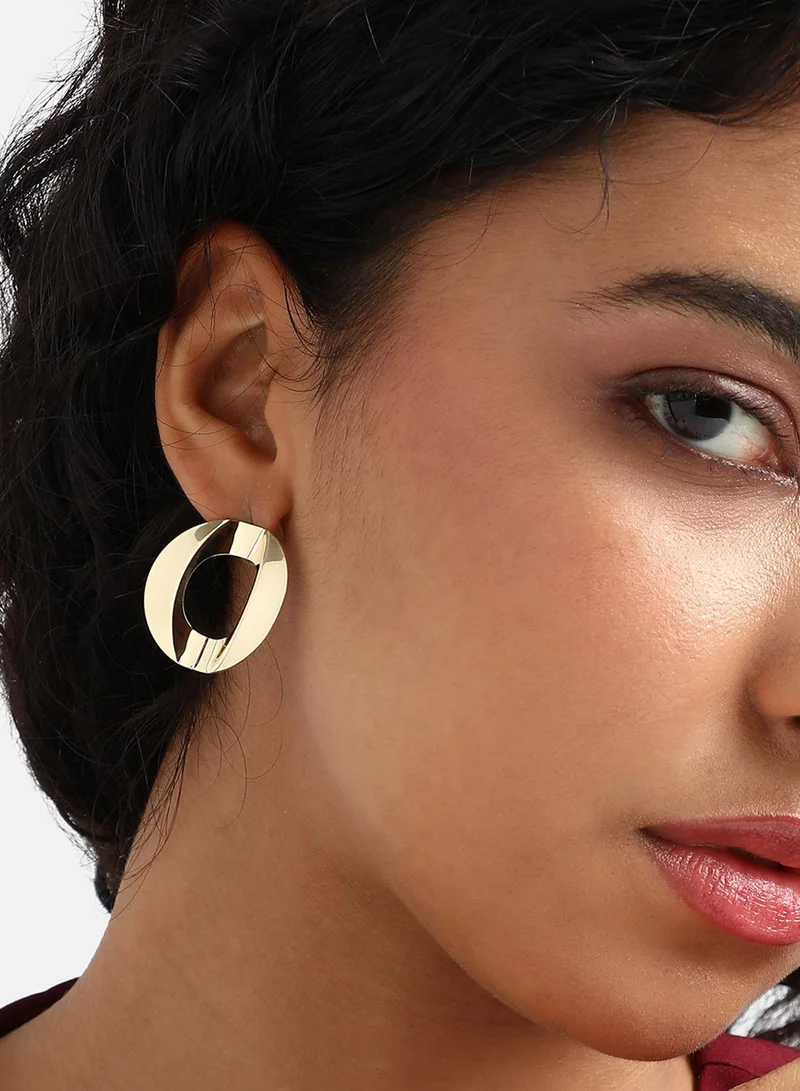 SOHI Minimal Twisted Circular Artificial Drop Earring Jewellery