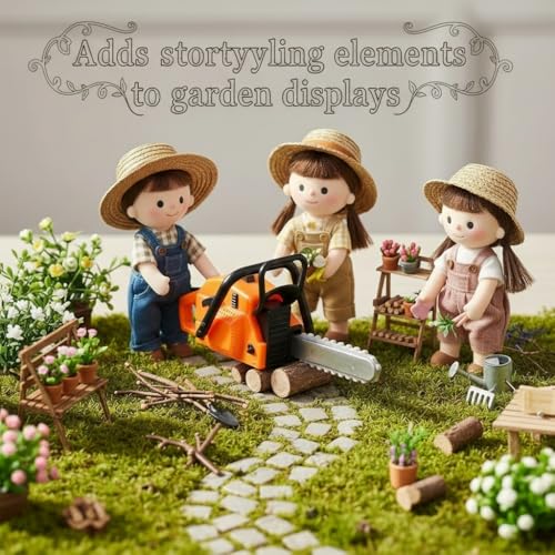 JOINPAYA 2Pcs Miniature Dollhouse Chainsaw Mini Garden Chainsaw Figurine PVC Fairy Garden Accessories for Landscape Decoration - Image 5