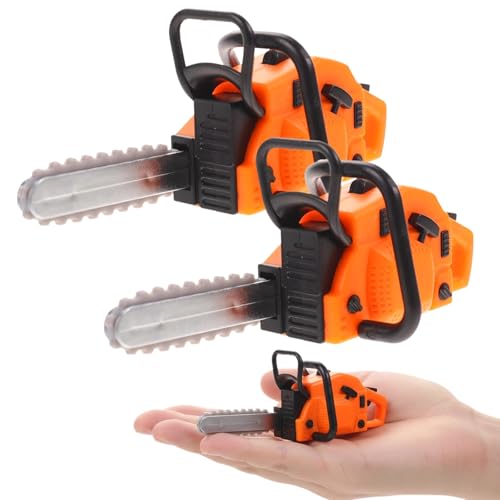 JOINPAYA 2Pcs Miniature Dollhouse Chainsaw Mini Garden Chainsaw Figurine PVC Fairy Garden Accessories for Landscape Decoration - Image 1