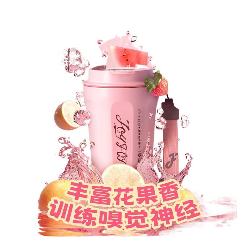 AD قارورة مياه للأطفال بغطاء بشفاط ومقبض سهل الحمل من ستانلس ستيل باللون الوردي - 400 ml مع غطاء بقشة مع مقبض من الستانلس ستيل - Image 5