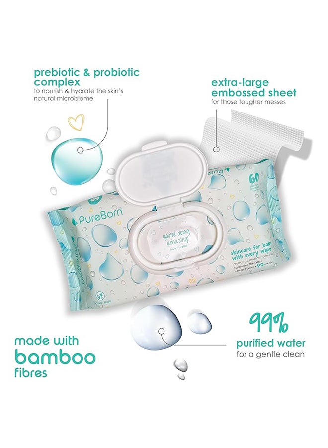 PureBorn Pure Moisture Water wipes with Prebiotic And Probiotic Complex - Image 5