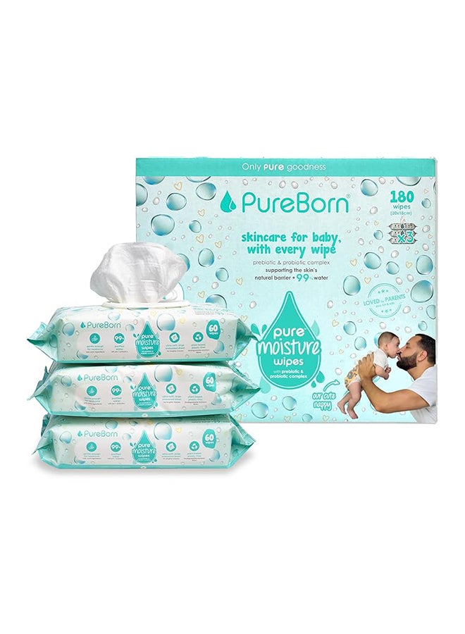 PureBorn Pure Moisture Water wipes with Prebiotic And Probiotic Complex - Image 2