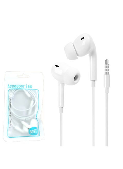 Wired In-ear Headphones For Apple OPPO Huawei Vivo Red Rice Millet Type-c Round Head Hole Noise Reduction-Color:Three Generations Of Round Hole Universal Version Bagging