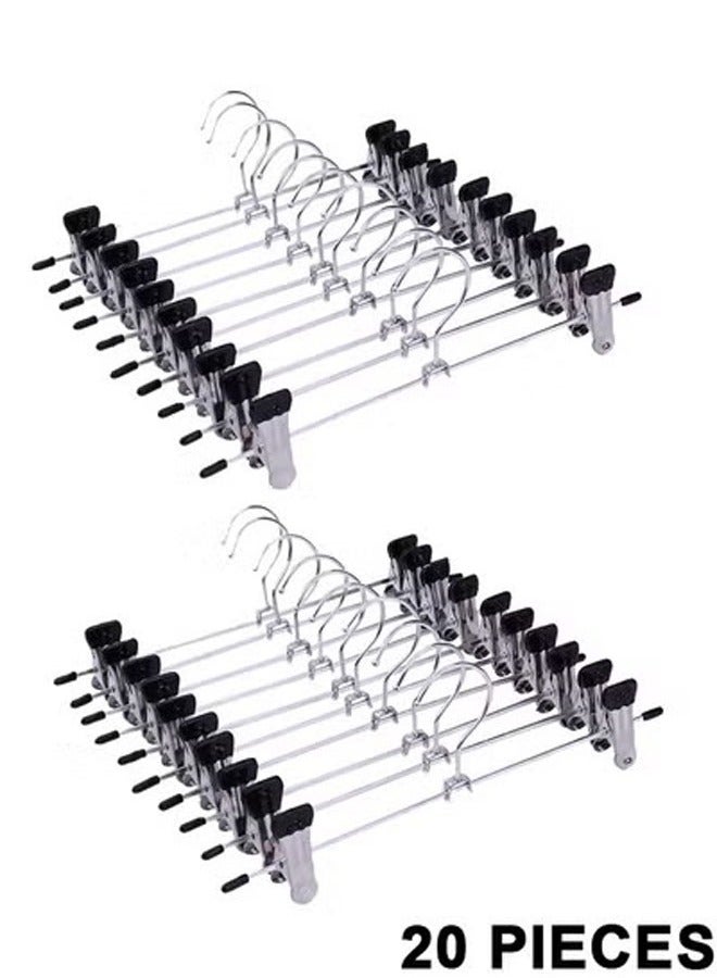 KLNAMAEAAN 20-Pieces Strong Clothes Hanger Drying Rack For Trouser Skirt Pants Non-Slip Stainless Steel - Image 1