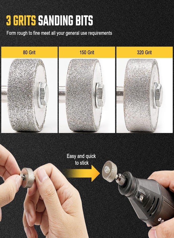 Sbestily Diamond Sanding Bits Rotary Grinding Stone Sanding Drill Bits with 1/8" Shank - Tough Enough to Metal Rust Removal/Smoothing/Sharpening - 80 Grit 1 Pack - Image 5