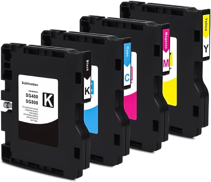 INK + SG400 SG800 Sublimation Cartridge Compatible with Sawgrass Virtuoso SG400 SG800 Printer DIY, Latest Upgraded Chip (1 Black, 1 Cyan, 1 Magenta, 1 Yellow, 4 Pack) - Image 1
