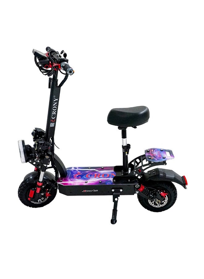 Crony Dk-11 2800w×2 Motor E-Scooter For Adults Up To 95Kilo/H High-Speed ,60v/13ah Battery, Off-Road10” Tires, 200kg Load, Dual Disc Brakes, Front & Rear Suspension, Triple Led Lights, Big Lcd, Usb, Bluetooth Speaker – City Commuter Skateboard, Shock-Absorbing Tires, Safety-Certified E-Bike, Foldable Aluminum Frame Heavy Duty Urban Mobility Electric Scooter  - Image 2
