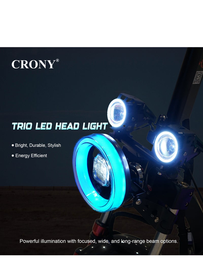 كروني سكوتر كهربائي Dk-11 بمحركين بقوة 2800 واط للبالغين حتى سرعة 95 كيلو/ساعة، بطارية 60 فولت/13 أمبير/ساعة، إطارات 10 بوصات للطرق الوعرة، حمولة 200 كجم، فرامل قرصية مزدوجة، نظام تعليق أمامي وخلفي، مصابيح LED ثلاثية، شاشة LCD كبيرة، منفذ USB، مكبر صوت بلوتوث - لوح تزلج للتنقل في المدينة، إطارات ممتصة للصدمات، دراجة كهربائية معتمدة للسلامة، إطار من الألومنيوم قابل للطي، سكوتر كهربائي متين للتنقل في المناطق الحضرية. - Image 3