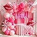 froufing Pink Red Balloon Garland Arch Kit 108 Pcs with Foil Star Lip Balloons for Girl woman birthday Mothers Day Valentine galentines Bridal Shower Engagement Wedding theme party decorations - Image 2