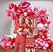 froufing Pink Red Balloon Garland Arch Kit 108 Pcs with Foil Star Lip Balloons for Girl woman birthday Mothers Day Valentine galentines Bridal Shower Engagement Wedding theme party decorations - Image 4