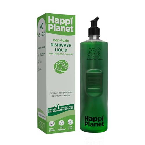 Happi Planet | Organic Dishwash Liquid Gel Refill Pack | 1L | Herbal, Natural, Plant Based, Biodegradable, Non Toxic, Eco-Friendly | Removes Tough Grease, Leaves No Residue, Baby & Pet Safe - Image 1