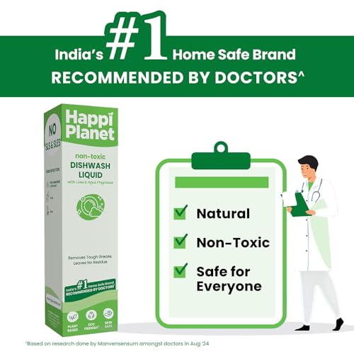 Happi Planet | Organic Dishwash Liquid Gel Refill Pack | 1L | Herbal, Natural, Plant Based, Biodegradable, Non Toxic, Eco-Friendly | Removes Tough Grease, Leaves No Residue, Baby & Pet Safe - Image 2