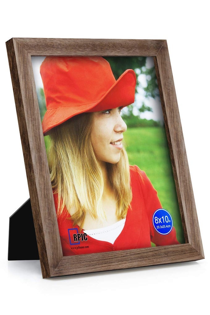 8X10 PICTURE FRAMES MADE OF SOLID WOOD HIGH DEFINITION GLASS FOR TABLE TOP DISPLAY AND WALL MOUNTING PHOTO FRAME CARBONIZED