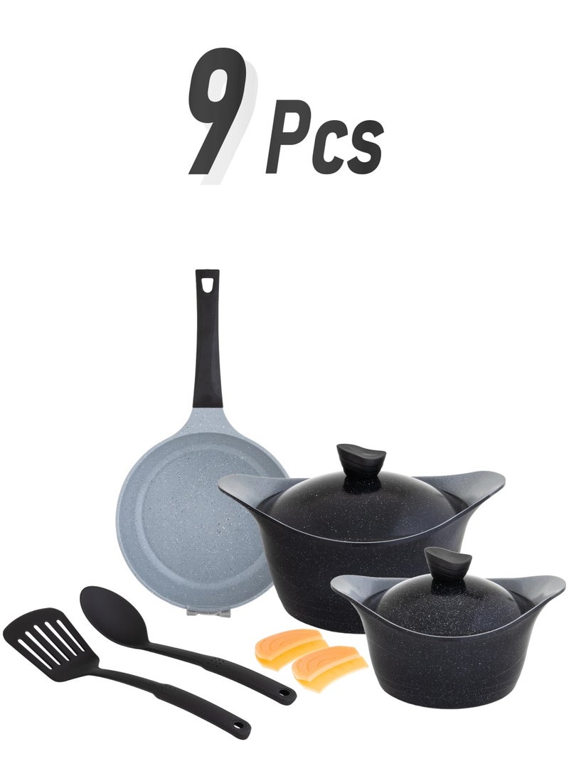 Lahoya Granite Cookware Set 9 Pieces Black Color - Image 1